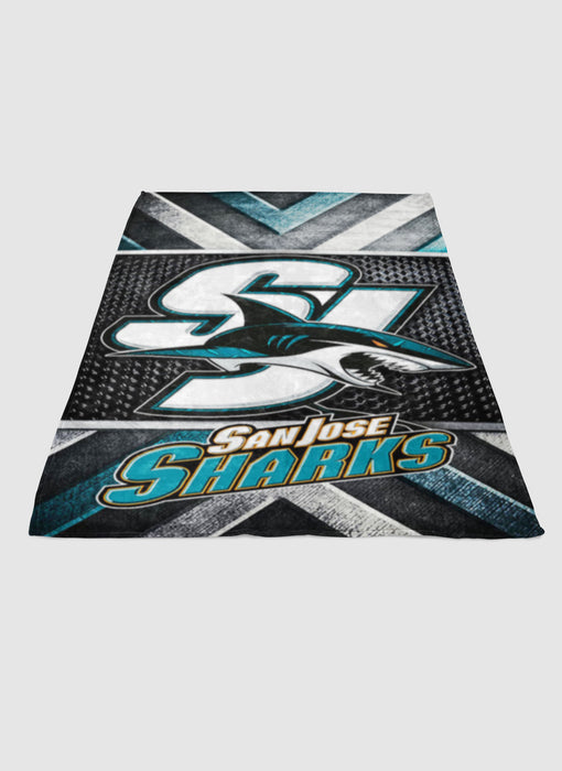 San jose sharks logo nhl soft fleece blanket