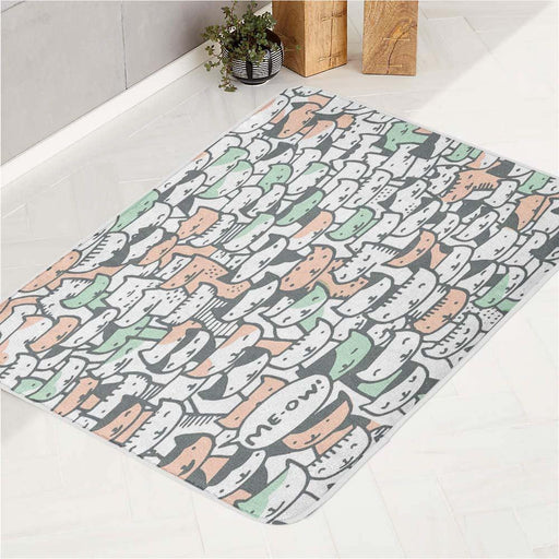 hunderd type of cats pastel bath rugs