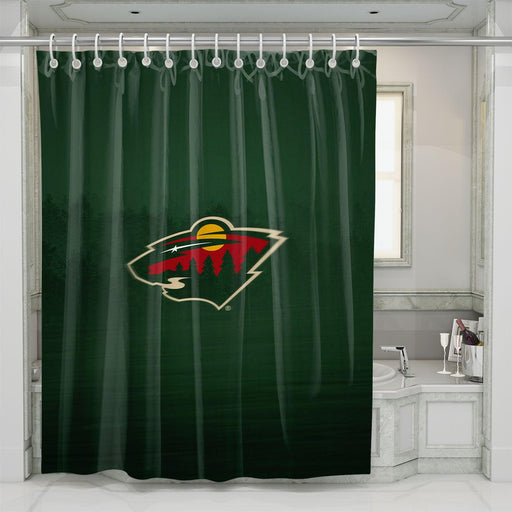 in the dark forest nhl team shower curtains