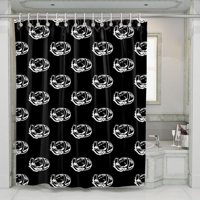 hypebeast bape monochrome human shower curtains