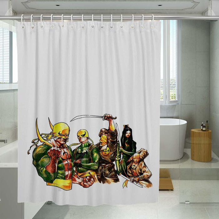 husky dog black white shower curtains