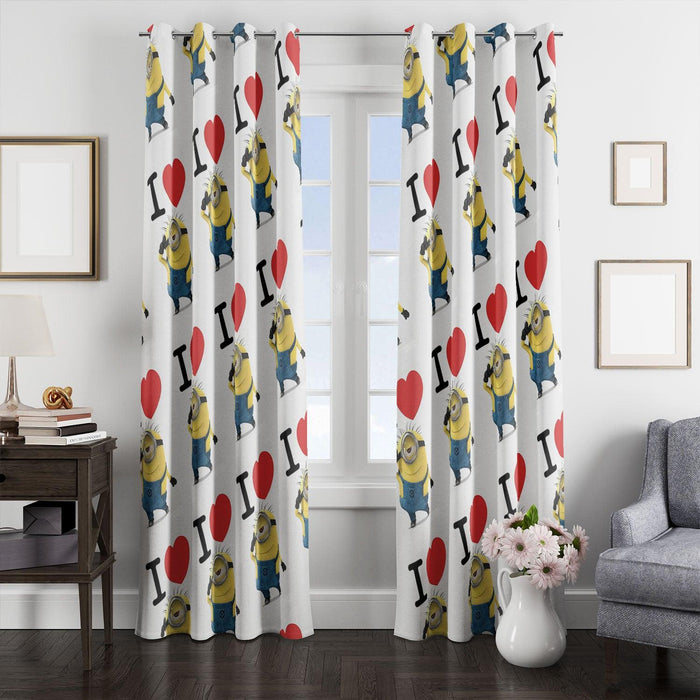 i love minions forever window Curtain