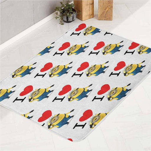 i love minions forever bath rugs