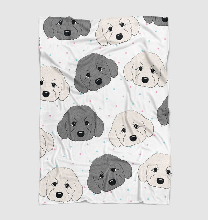 i love my pet the black and white dogs Ultra soft fleece blanket