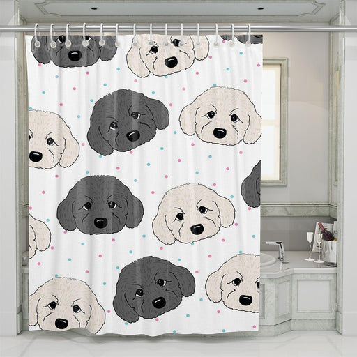 i love my pet the black and white dogs shower curtains