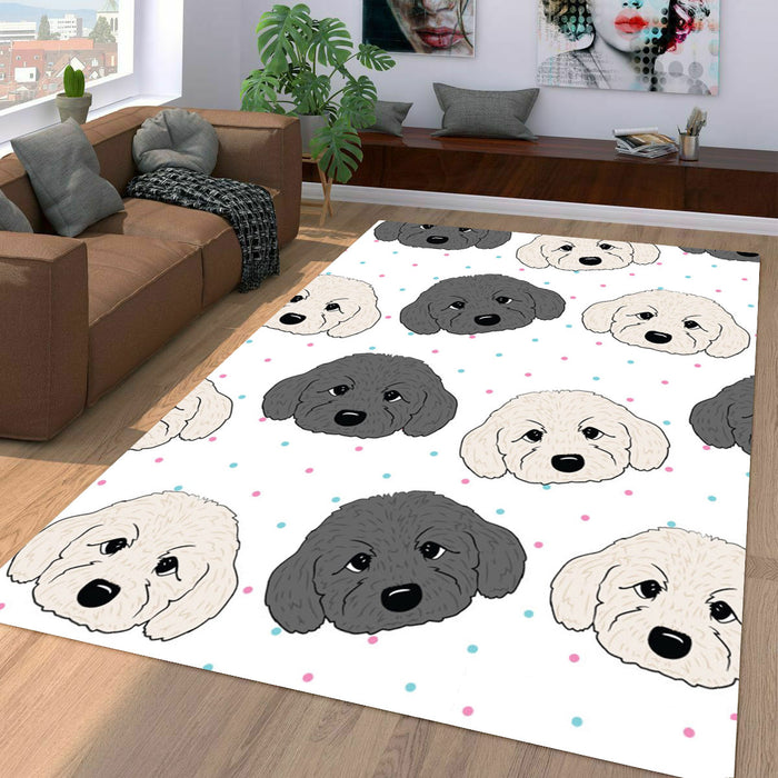 i love my pet the black and white dogs Living room carpet rugs