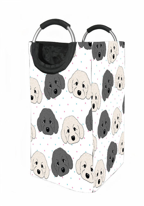 i love my pet the black and white dogs Laundry Hamper | Laundry Basket