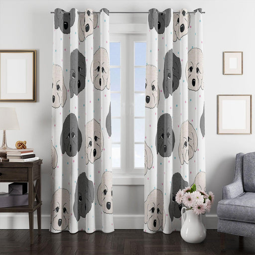 i love my pet the black and white dogs window Curtain