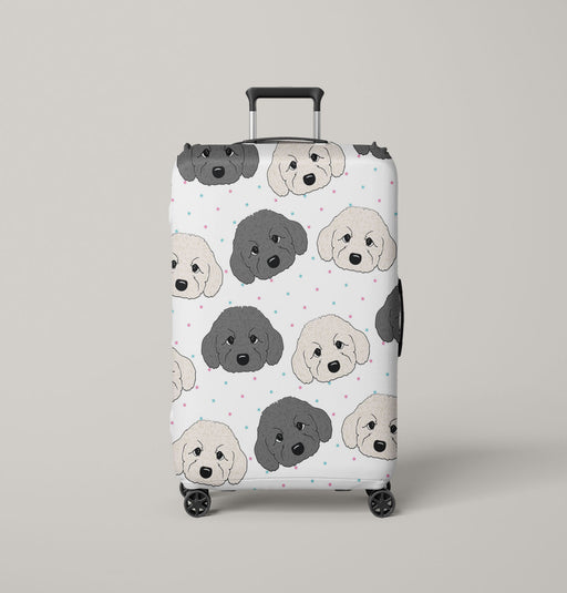 i love my pet the black and white dogs Luggage Cover | suitcase