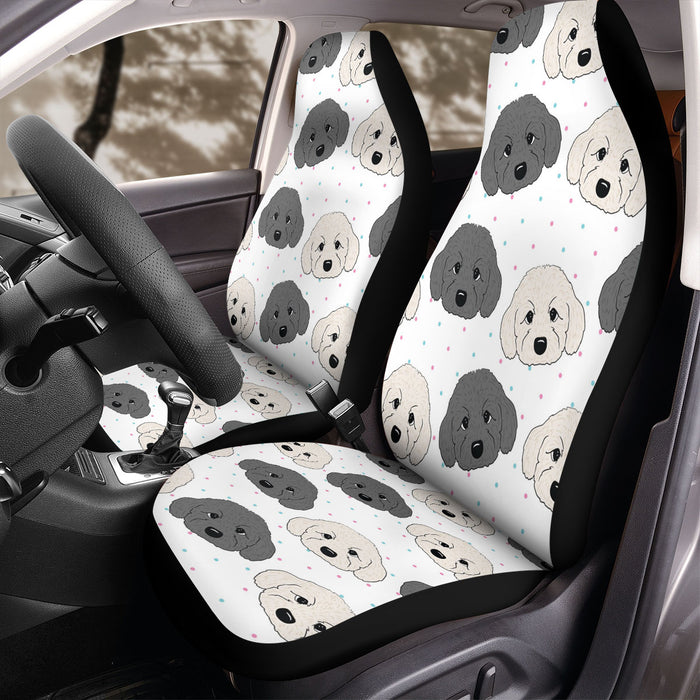 i love my pet the black and white dogs Car Seat Covers