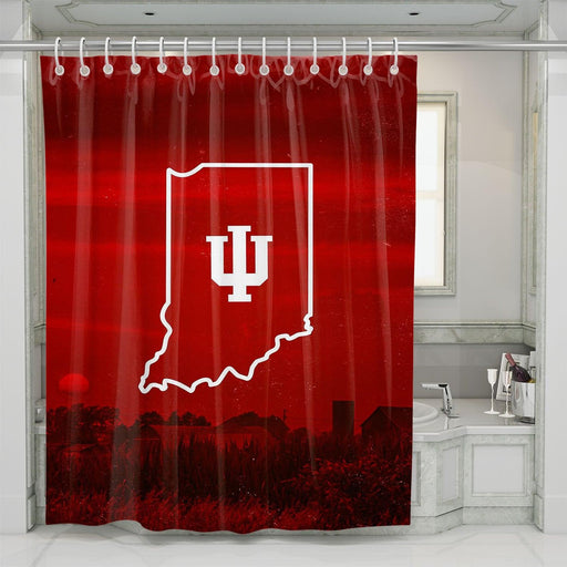 iu basketball team red logo shower curtains