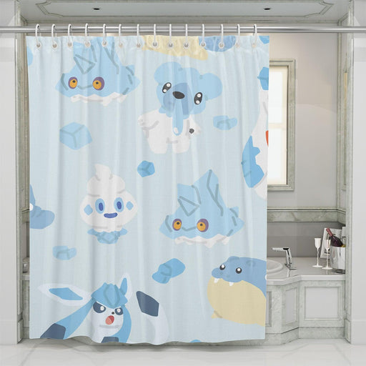 ice type pokemon freeze shower curtains