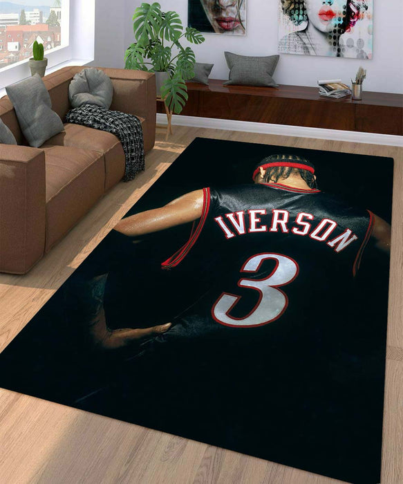 iverson number three player nba Living room carpet rugs