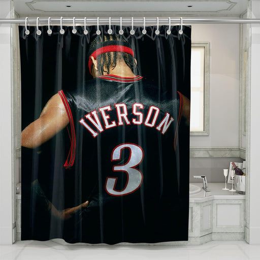 iverson number three player nba shower curtains