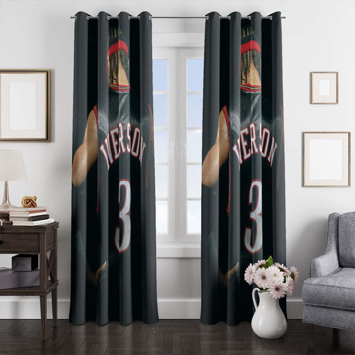 iverson number three player nba window Curtain
