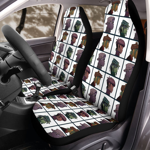 iconic cartoon style of gorillaz Car Seat Covers