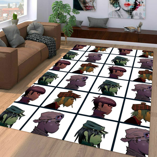 iconic cartoon style of gorillaz Living room carpet rugs