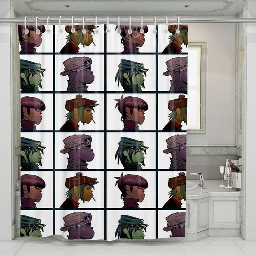 iconic cartoon style of gorillaz shower curtains