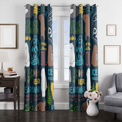 ice bear pattern window curtains