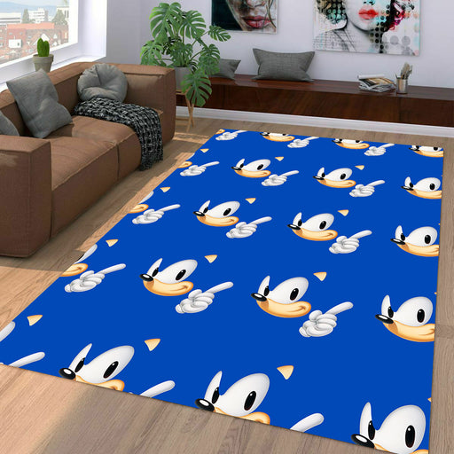 iconic expressions of sonic the hedgehog Living room carpet rugs