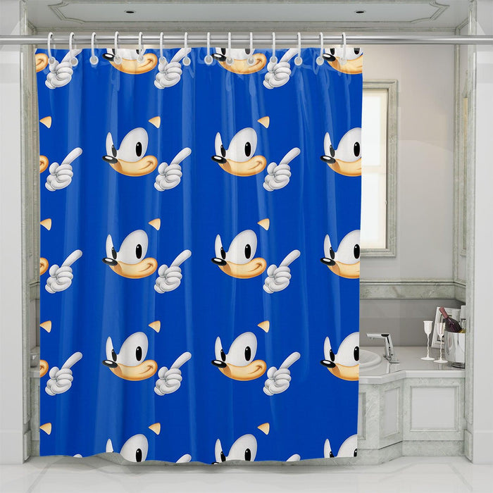 iconic expressions of sonic the hedgehog shower curtains