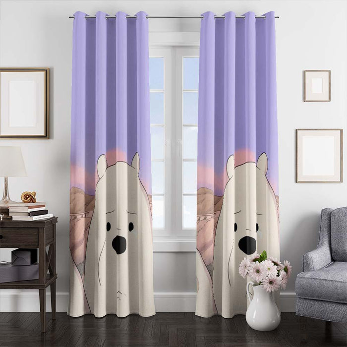 ice bear sad window curtains