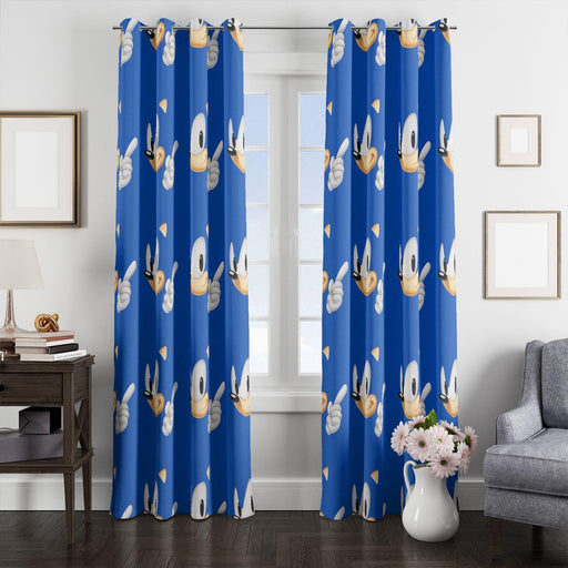 iconic expressions of sonic the hedgehog window Curtain