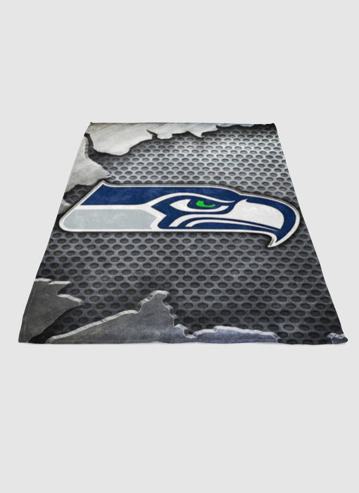 Seattle seahawks logo soft fleece blanket