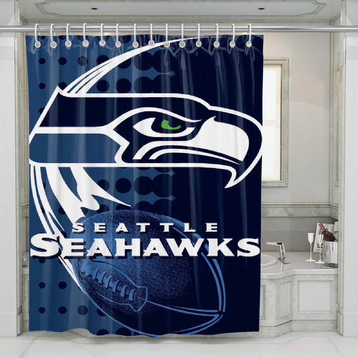 seattle seahawks over dots shower curtains