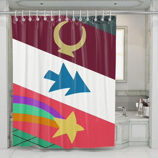 iconic sign from gravity falls shower curtains