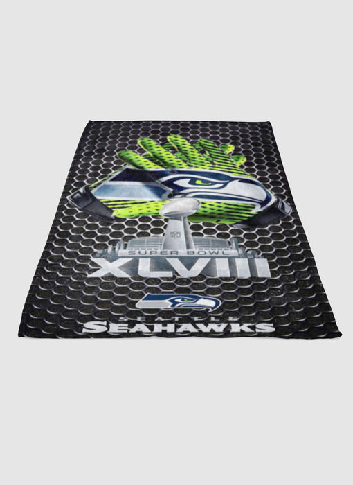 Seattle seahawks super bowl 4 soft fleece blanket