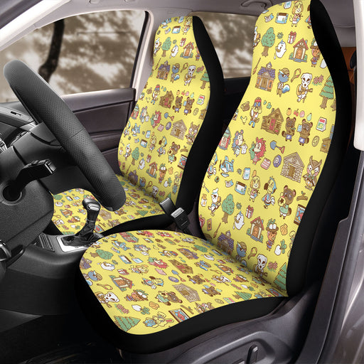 illustration lifes in animal crossing game Car Seat Covers