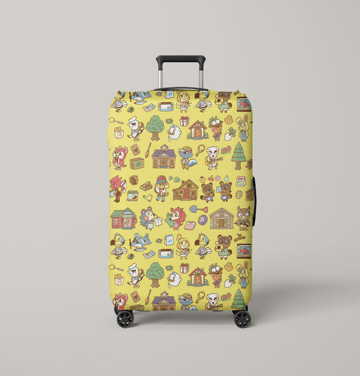 illustration lifes in animal crossing game Luggage Cover | suitcase