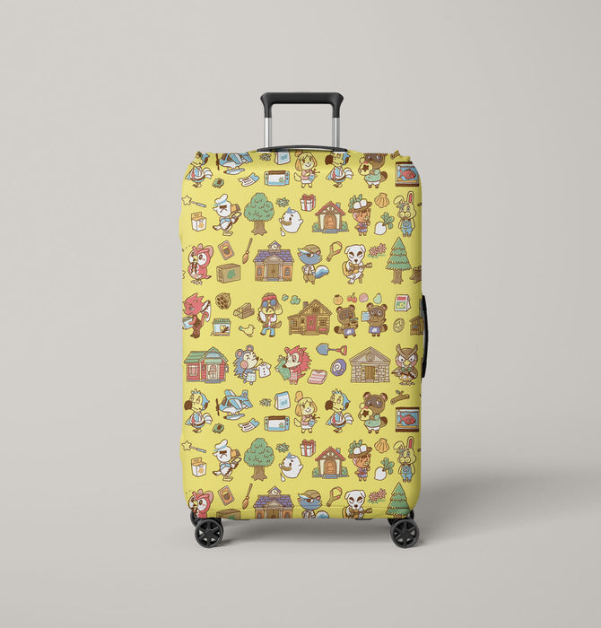 illustration lifes in animal crossing game Luggage Cover | suitcase