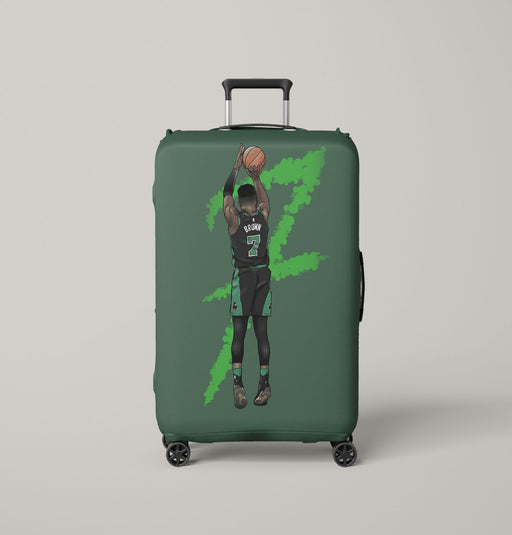 jaylen brown shooting basketball nba player Luggage Covers | Suitcase