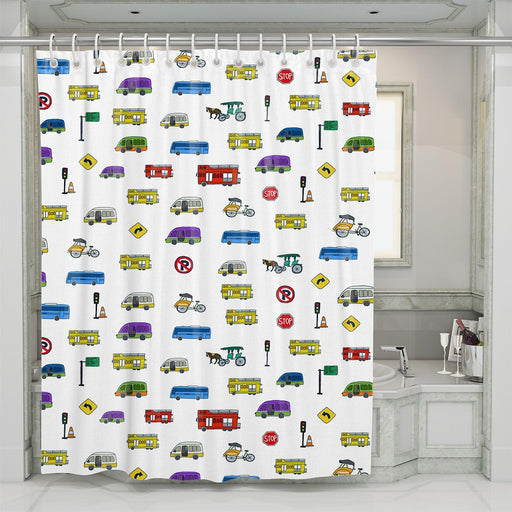 indonesia transportation and sign shower curtains