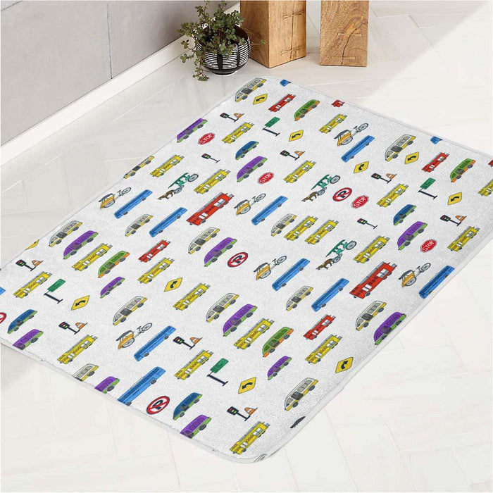 indonesia transportation and sign bath rugs