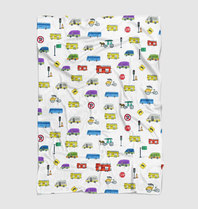 indonesia transportation and sign Ultra soft fleece blanket