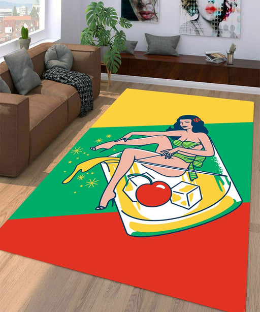 illustration lana del rey Living room carpet rugs