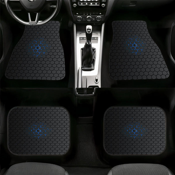 inner blue glow hexagon metalic Car floor mats Universal fit