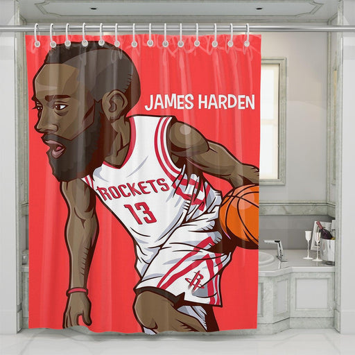 james harden vector nba player shower curtains