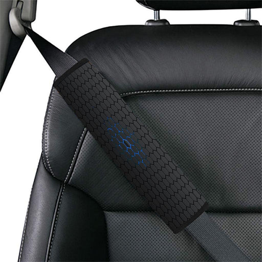 inner blue glow hexagon metalic Car seat belt cover