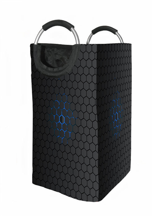 inner blue glow hexagon metalic Laundry Hamper | Laundry Basket