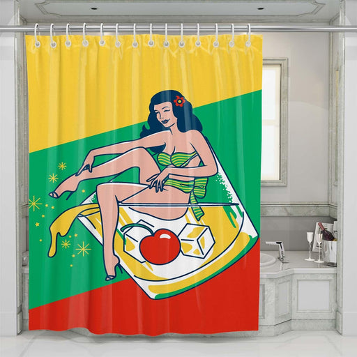 illustration lana del rey shower curtains