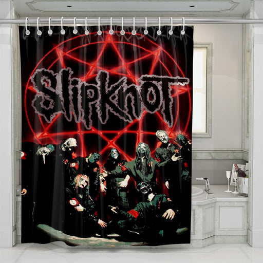 slipknot metal rock band shower curtains