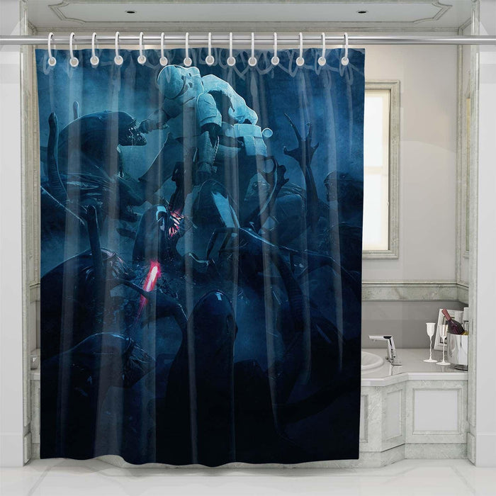 illustration star wars shower curtains