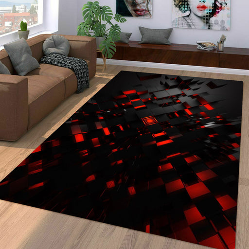 into dark space red light Living room carpet rugs