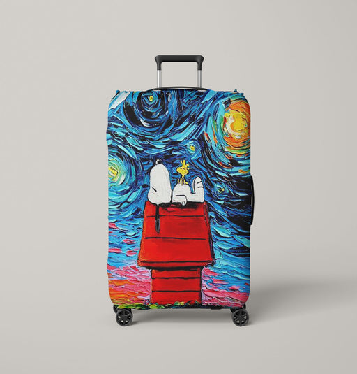 snoopy starry night van gogh Luggage Cover | suitcase