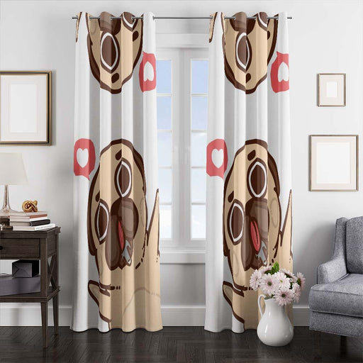 instagram love dog window curtains