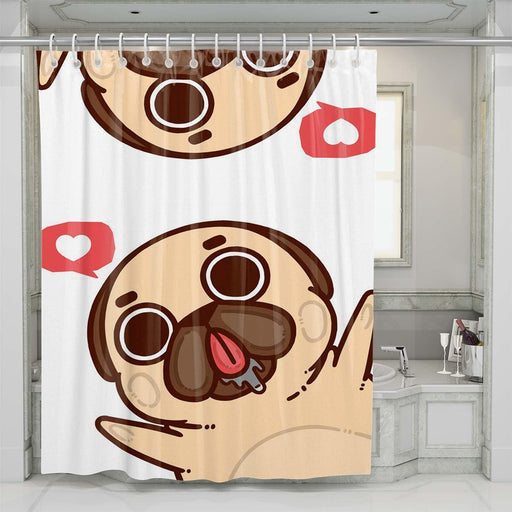 instagram love dog shower curtains